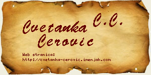 Cvetanka Cerović vizit kartica